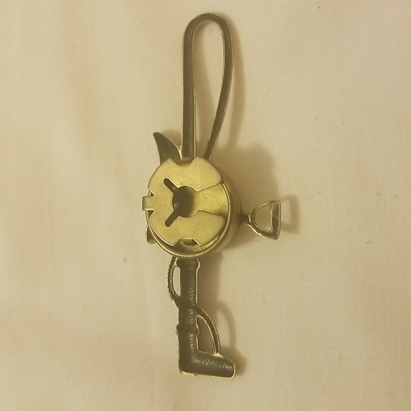 Antique Equestrian Brass Whip And Saddle Button Cover - Picture 2 of 2